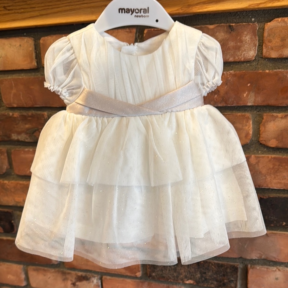 Mayoral Ivory Layered Baby Dress